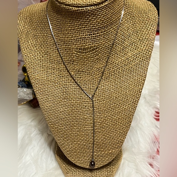 Sterling Pearl Drop Necklace - Picture 1 of 9